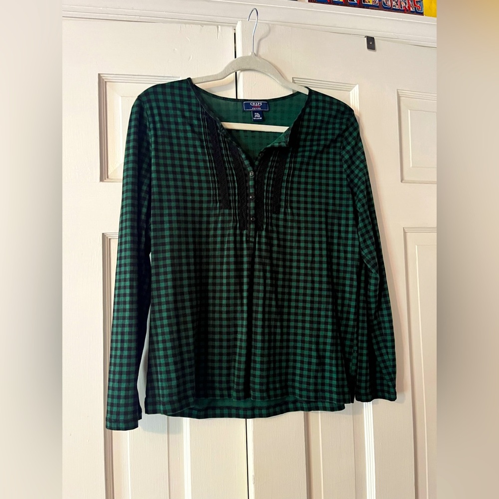 Checkered Henley Top